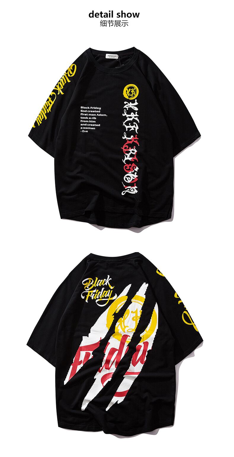 全2色 Tシャツ カットソー プリント カジュアル ストリート 
