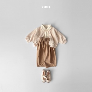 【ONU】 チュロスカーディガン／ アイボリー（80~100cm）