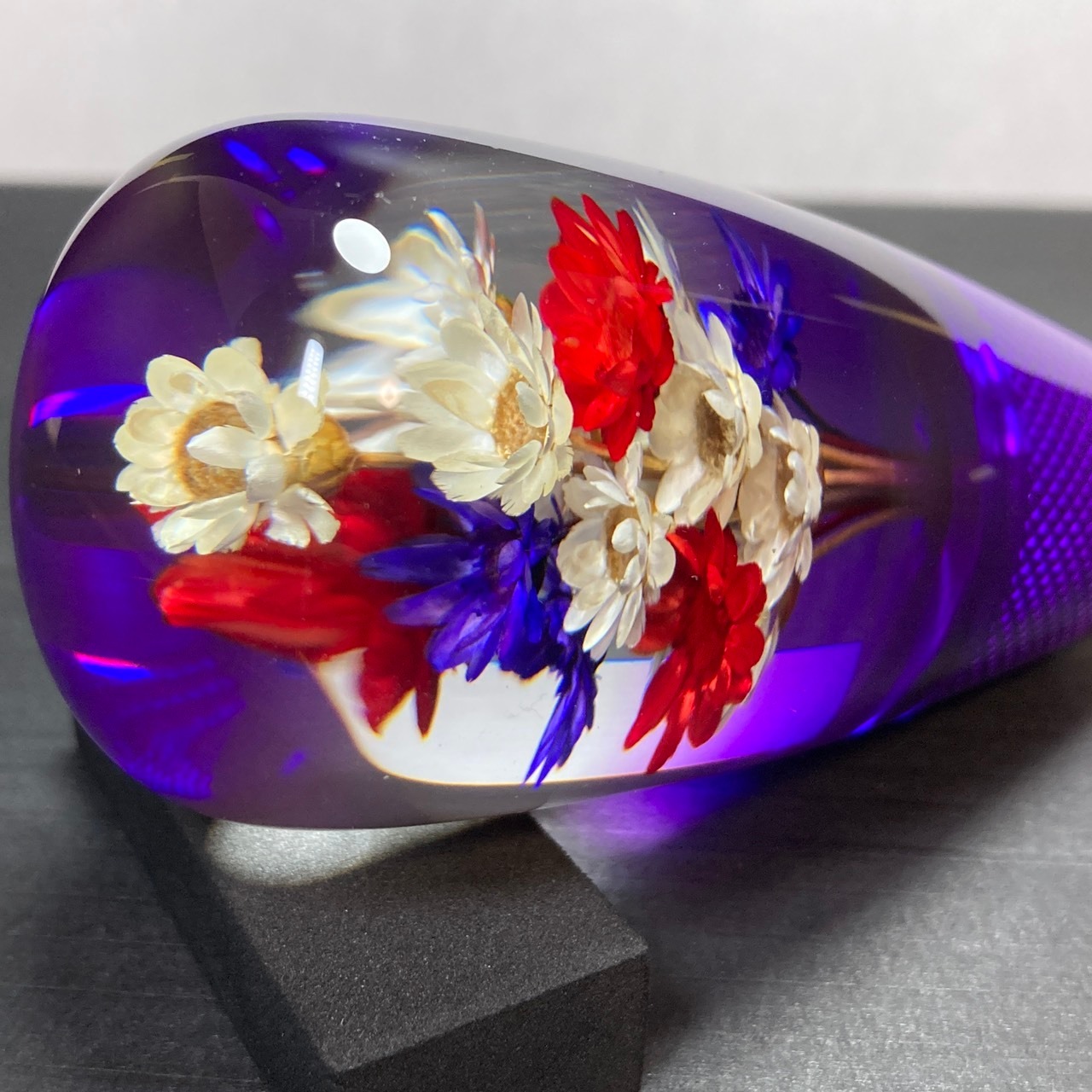 水中花シフトノブ　【乙珠 -Otodama-紫】　90㎜　【送料無料】