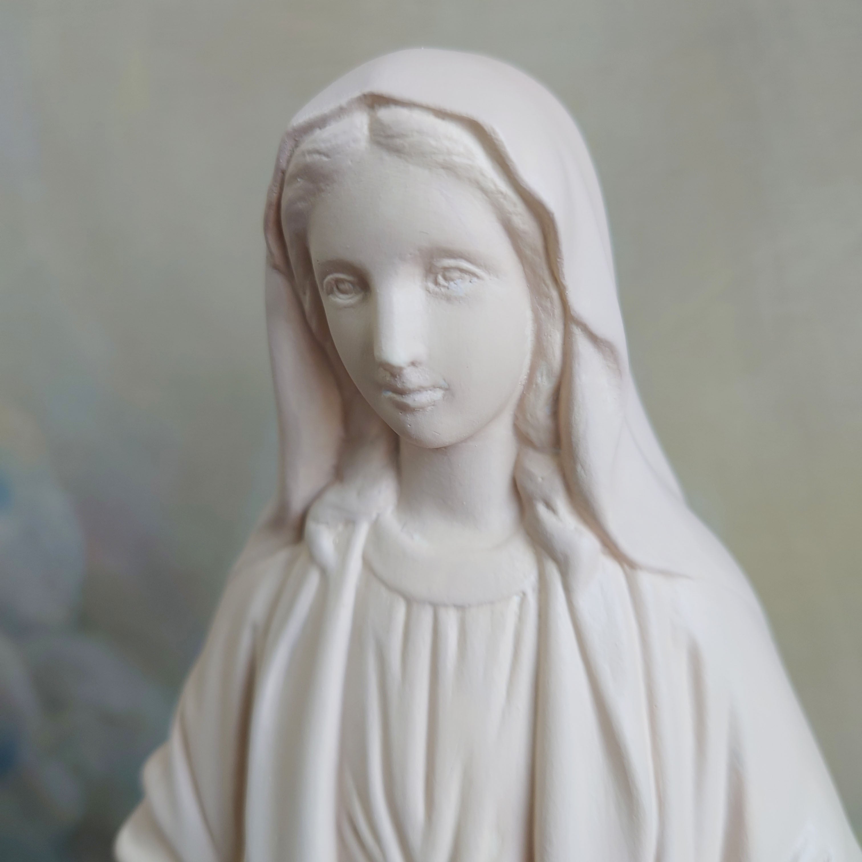 無原罪の聖母像【33cm】室内用クリーム仕上げ | 中田ザビエル工房