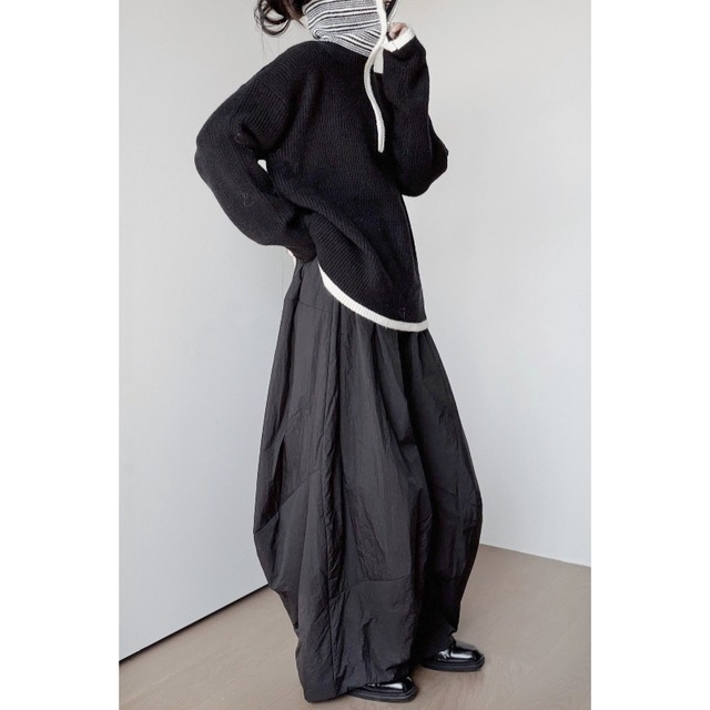 Striped high neck zip knit C1639