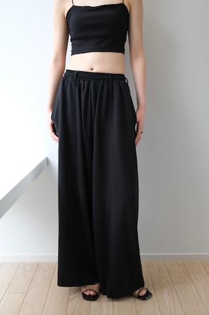 Cut Georgette Cocoon Wide Pants カットジョーゼット コクーンワイドパンツ Black