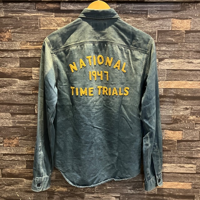 RRL BACK EMBROIDERY INDIGO HBT SHIRT