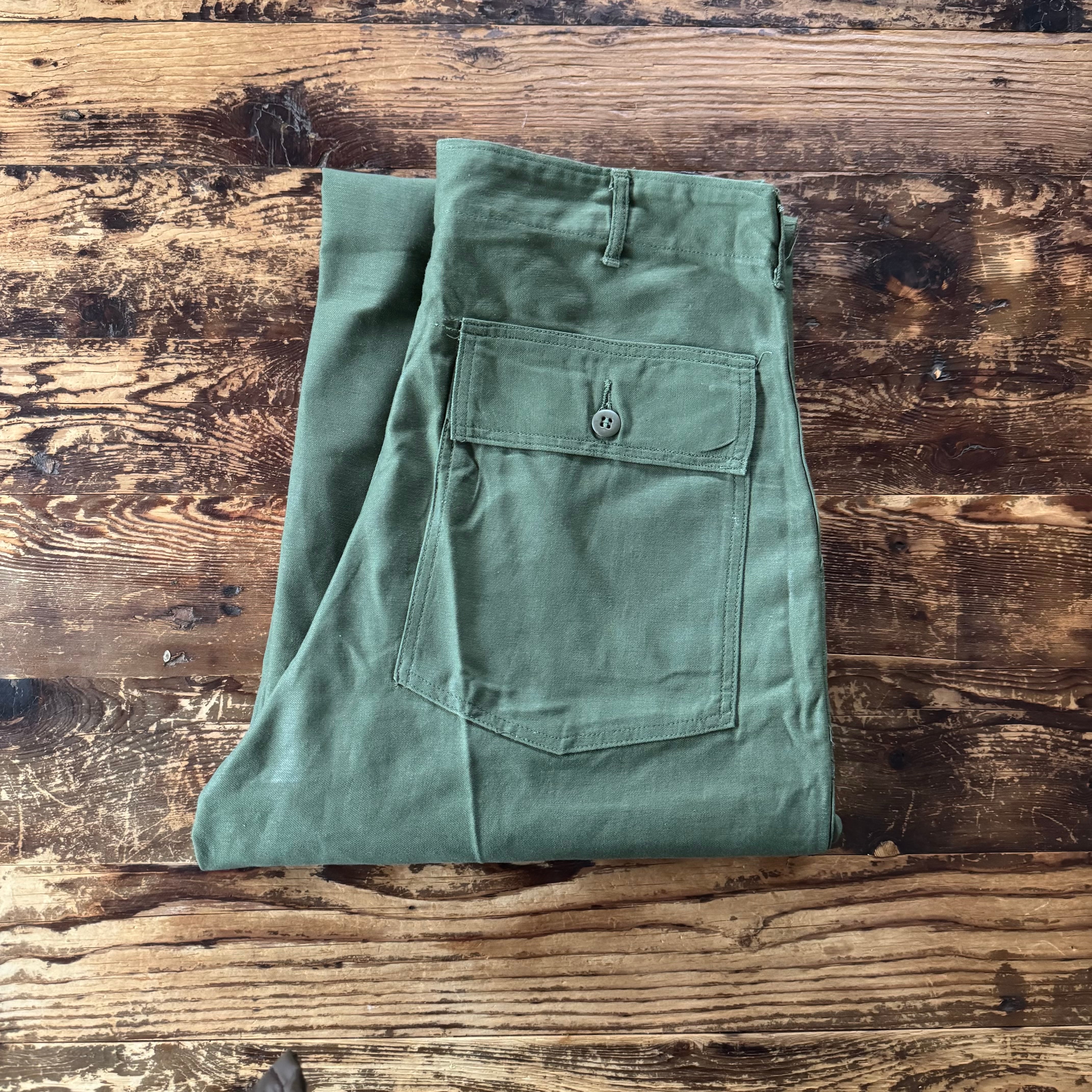 1960s U.S. Military Cotton Sateen “OG-107” Utility Trousers.W34