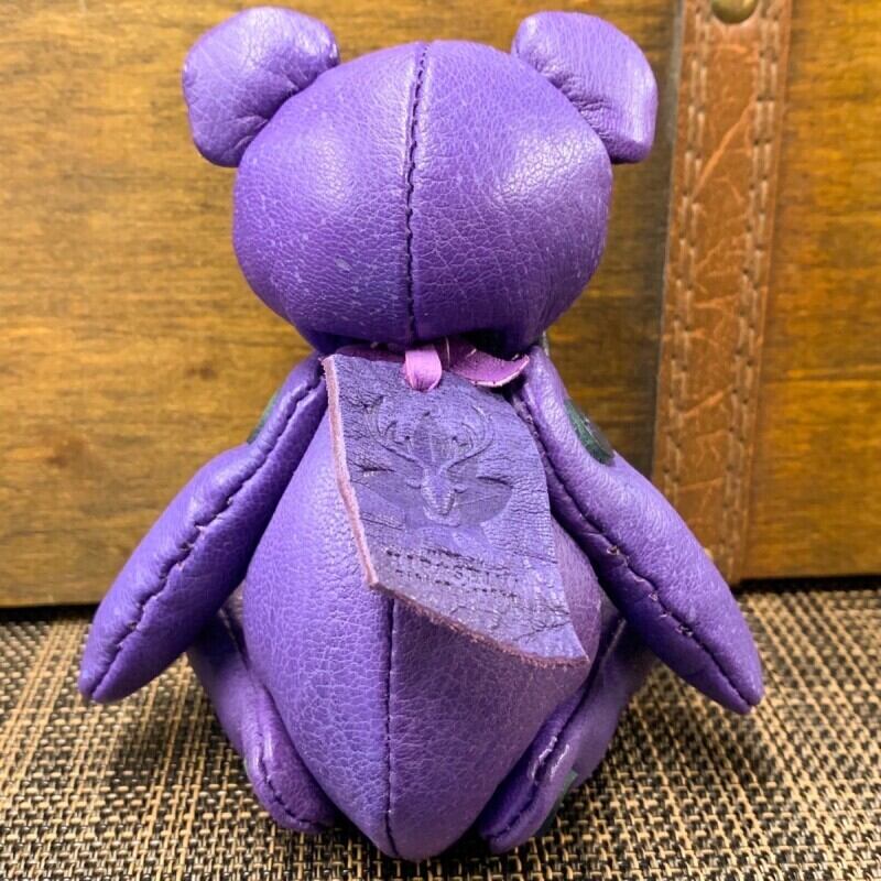 ジビエレザー鹿革ベルベア★マイスターの手作り「ベルズベア」広島パープル　写真の1点販売です