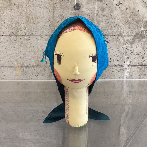 blue sequin beaded babushka