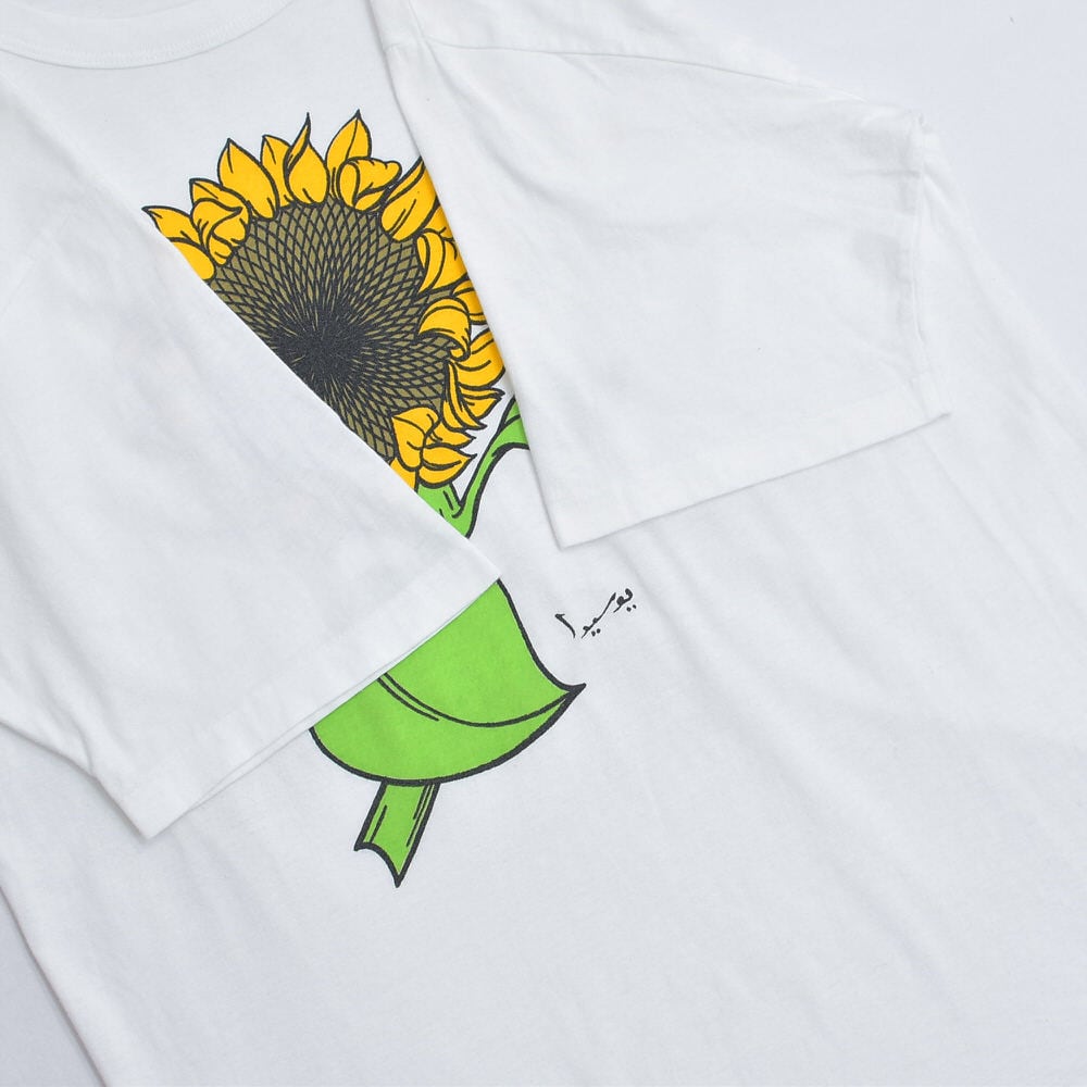 80～90s Sun Flower Design ひまわり プリント アート Tシャツ