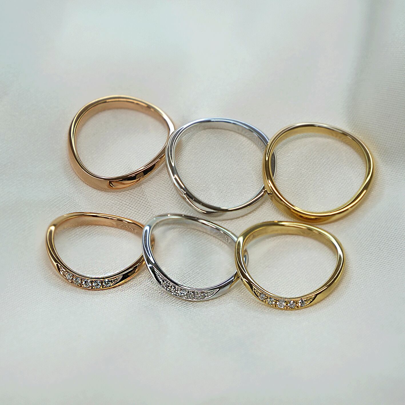 【18金 プラチナ マリッジリング 結婚指輪】K18 Pt950 天然ダイヤモンド 結婚指輪  マリッジリング ペアリング シリーズ021