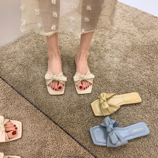 ミュールサマーリボン 靴 シューズ 夏物 フェイクシューズ84804026405