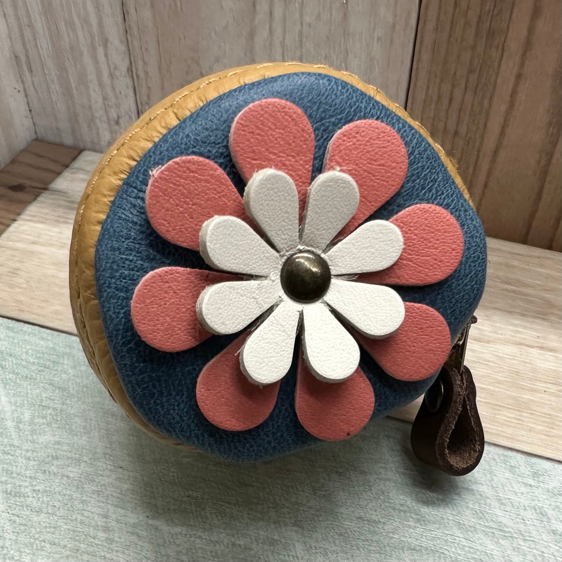 革小物 革花キーホルダー1つ レザークラフトハンドメイド KY01
