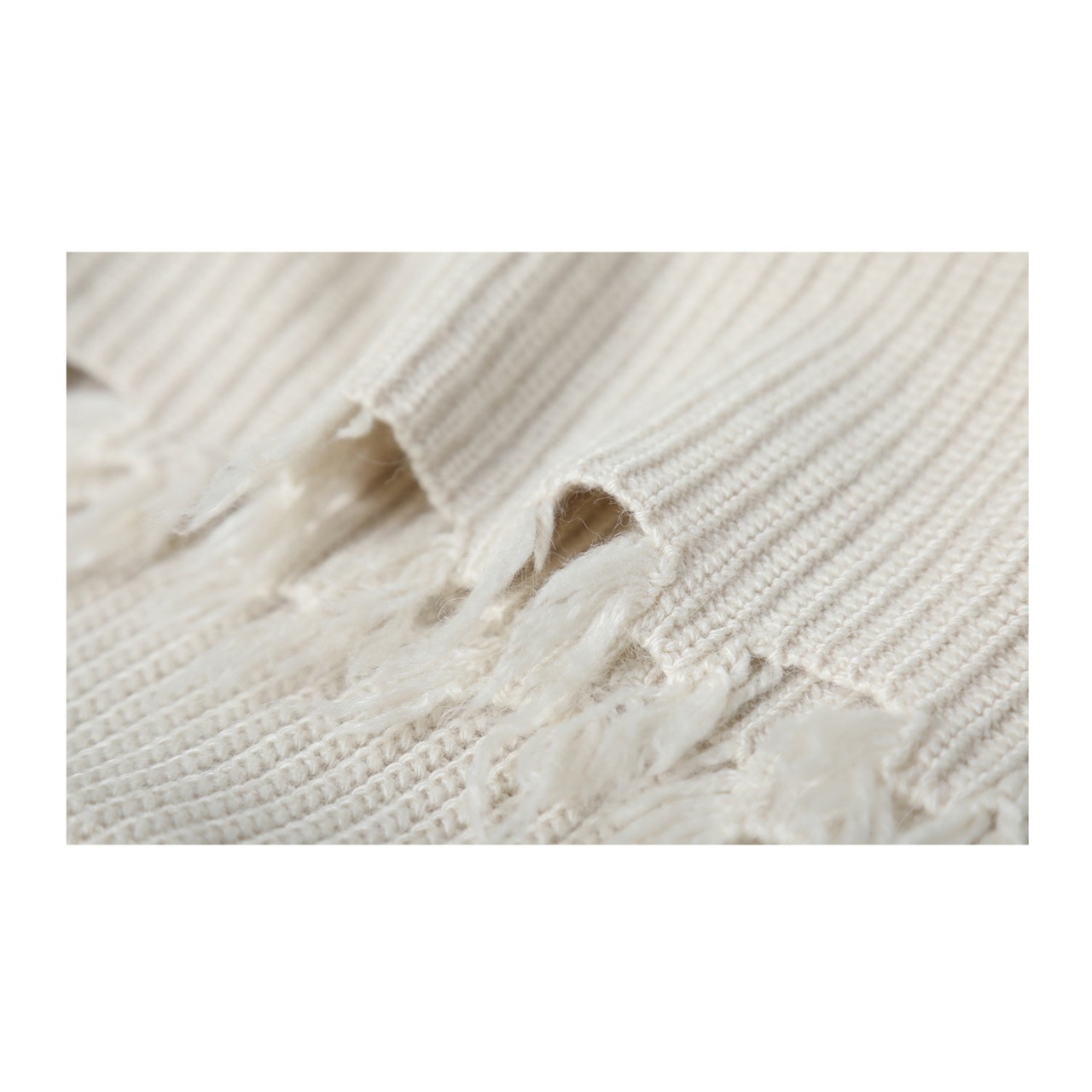 Fringe Midi Length Tight Knit Skirt T4149