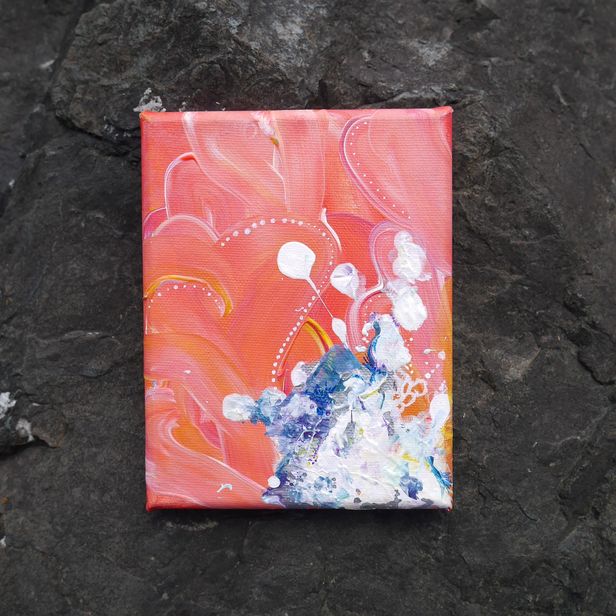 012_ モダンアート 抽象画 キャンバス(130mm✖️180mm)_R05 | そんざい