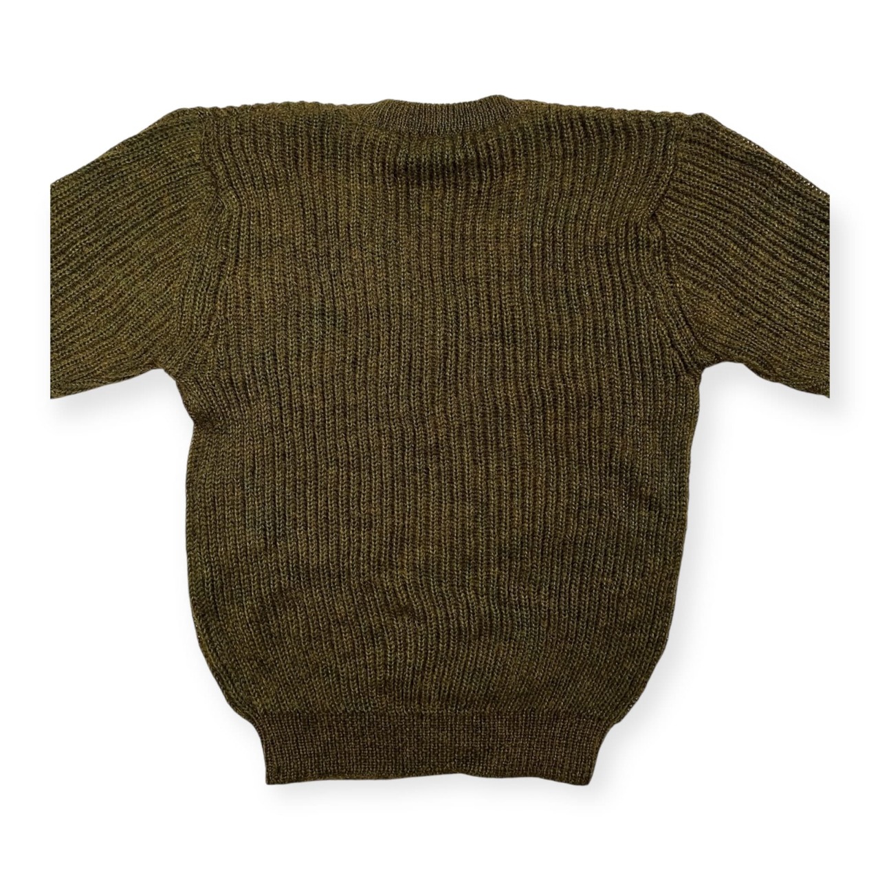 LANVIN ランバン モヘア混 Vネック ウールニットセーター サイズ 50 /ビンテージ/C-TK2471/カーキグリーン系