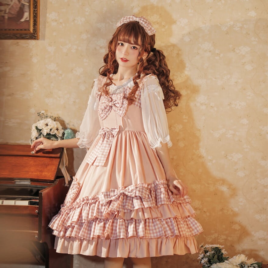 M サイズ　Classic lolita ロリータ服 jsk(赤)