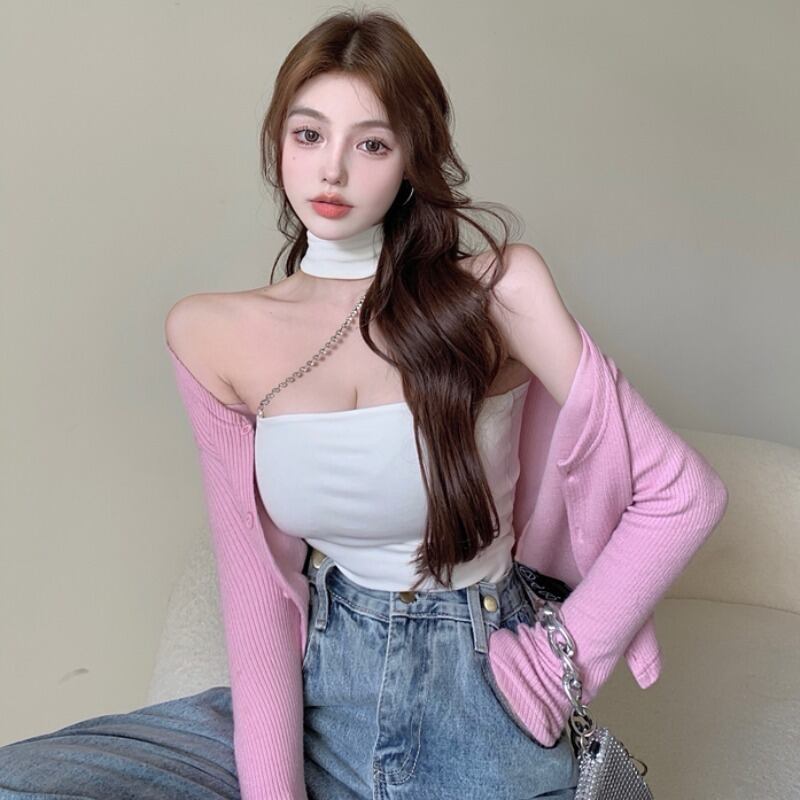 スタイルホルター薄手トップス ショートレディース ハンチェンe36364110788