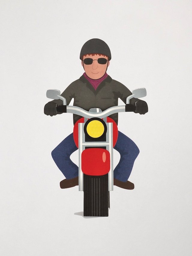 3D 立体グリーティングカード 「バイク乗り」 / 3D Greeting Card "Motor Cyclist"