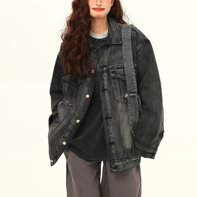 washed oversized denim jacket　ウォッシュドオーバーサイズデニムジャケット　J1528