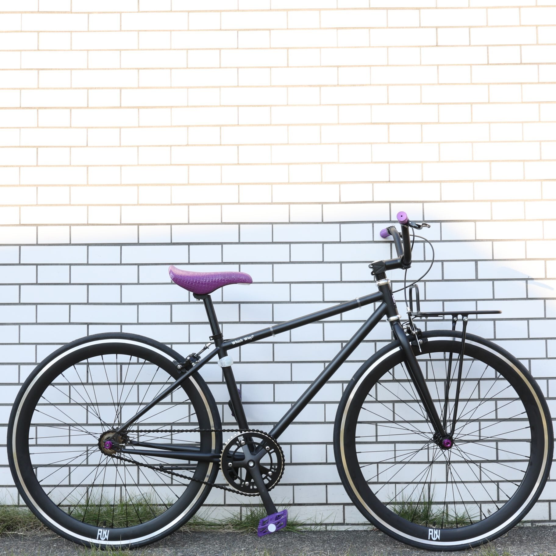 【新品】FUN 700C サイズ40 江戸紫 ピストフレーム 自転車パーツ