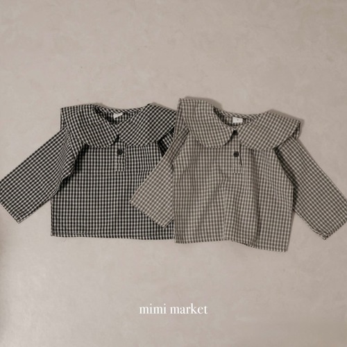 [mimimarket] check sailor blouse
