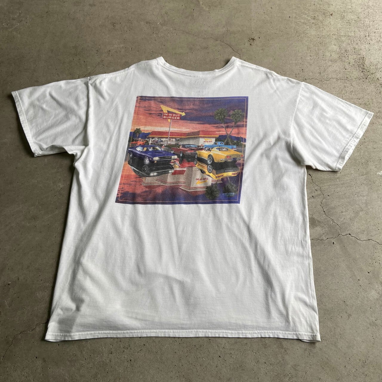 IN-N- OUT BURGER CALIFORNIA 両面プリント ノースリーブ アドバタイジングTシャツ メンズXL /eaa324775