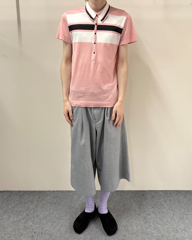 【DOLCE&GABBANA】border snap polo shirt