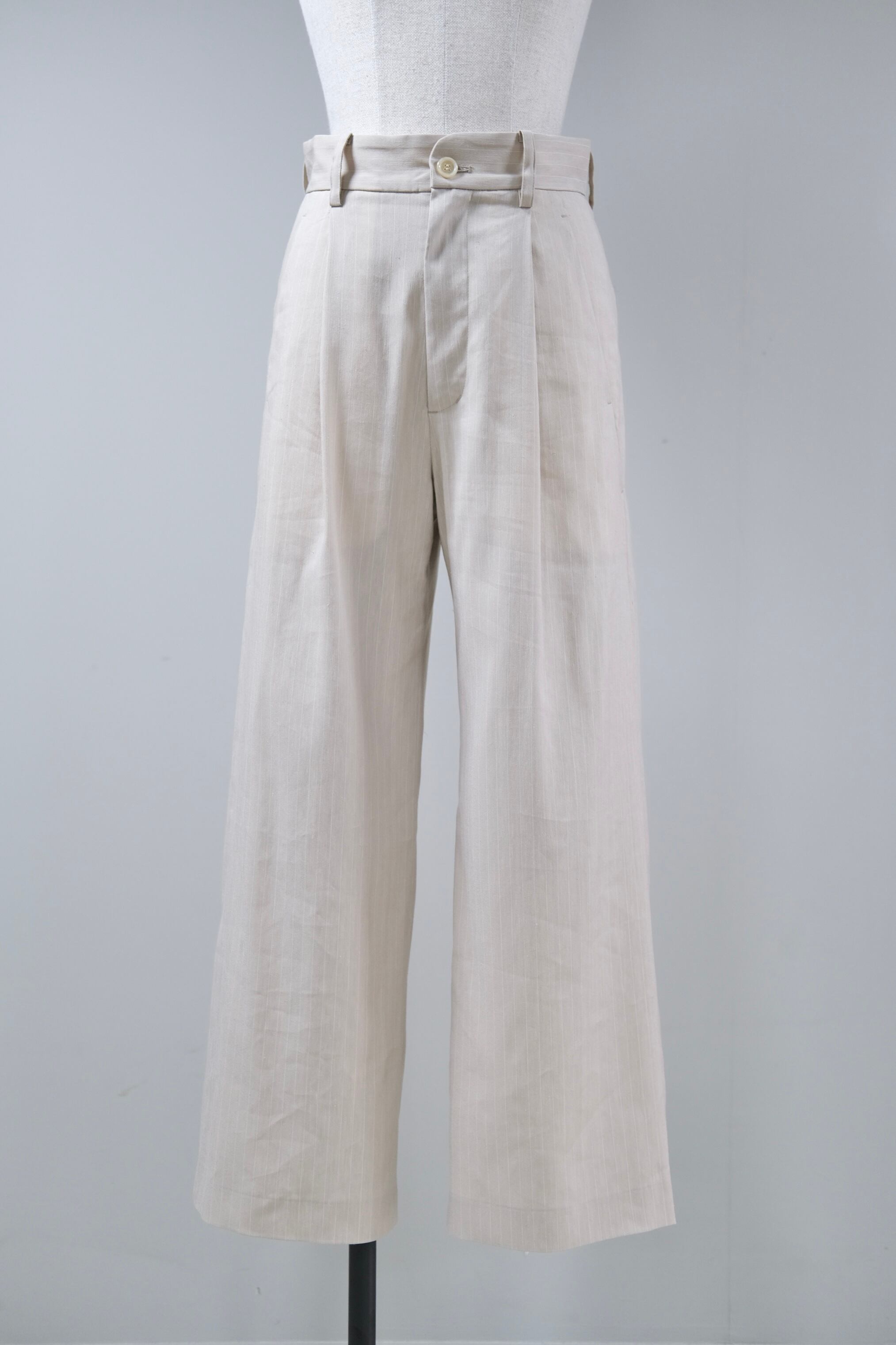 【BELPER】STRIPE TUCKED TROUSERS