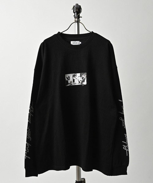 ATELANE Heavyweight Jersey DOG Photo Print L/S (BLK) 25A-24060