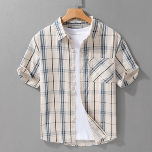 【M-3XL】Modern Check Short Sleeve Shirt / モダン チェック 半袖 シャツ