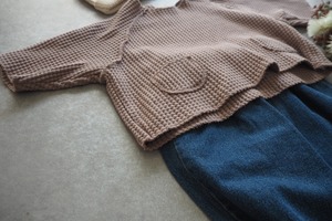 【anggo】クロッフルカットソー (mocha)80〜120cm【230903an】