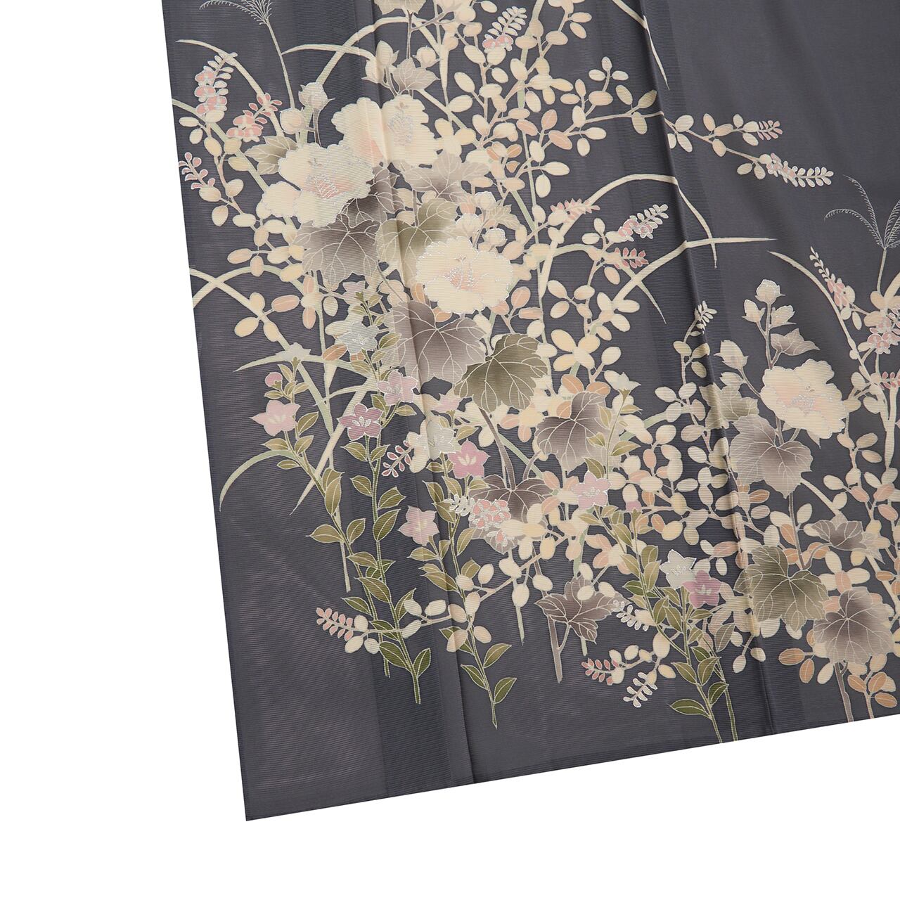 染の川勝 芙蓉の花と秋草の模様 手描友禅絽訪問着【未着用品】 | かわの屋