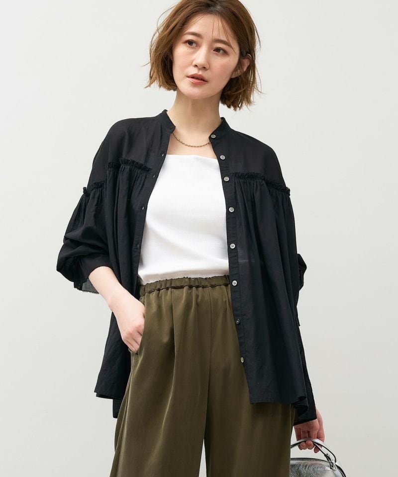 【MICA&DEAL マイカアンドディール】GATHER VOILE BLOUSE ギャザーボイルブラウス 0125301225