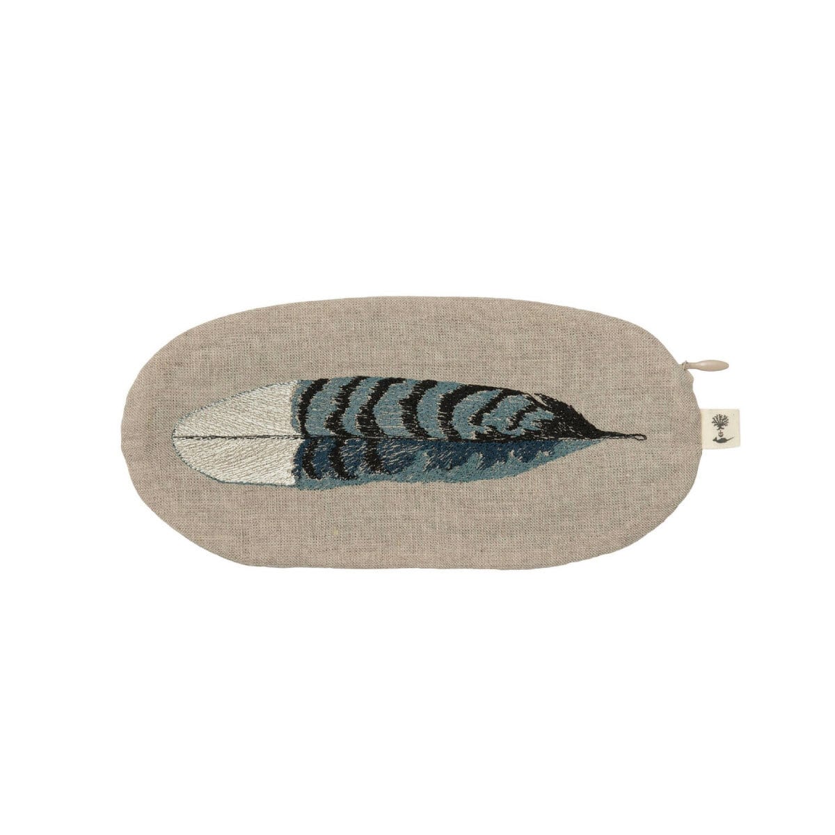 廃番] CORAL&TUSK [Blue Jay Feather Pouch] 羽根モチーフ刺繍 ポーチ 