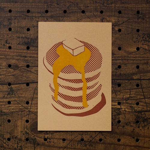 【ポストカード】活版印刷のポストカード　パンケーキ