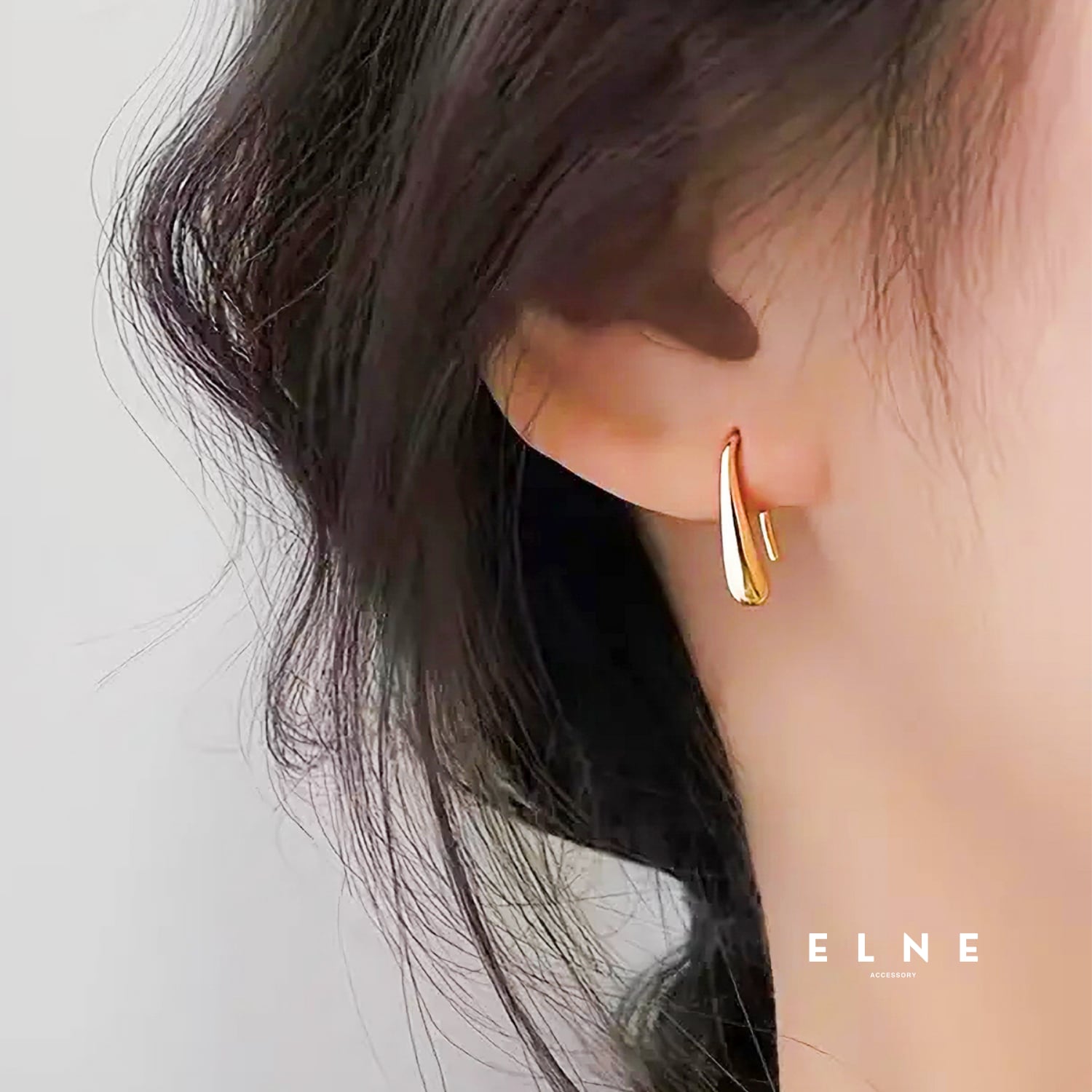 ぷっくりドロップミニフープピアス