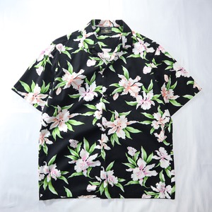 white chic floral pattern aloha shirt