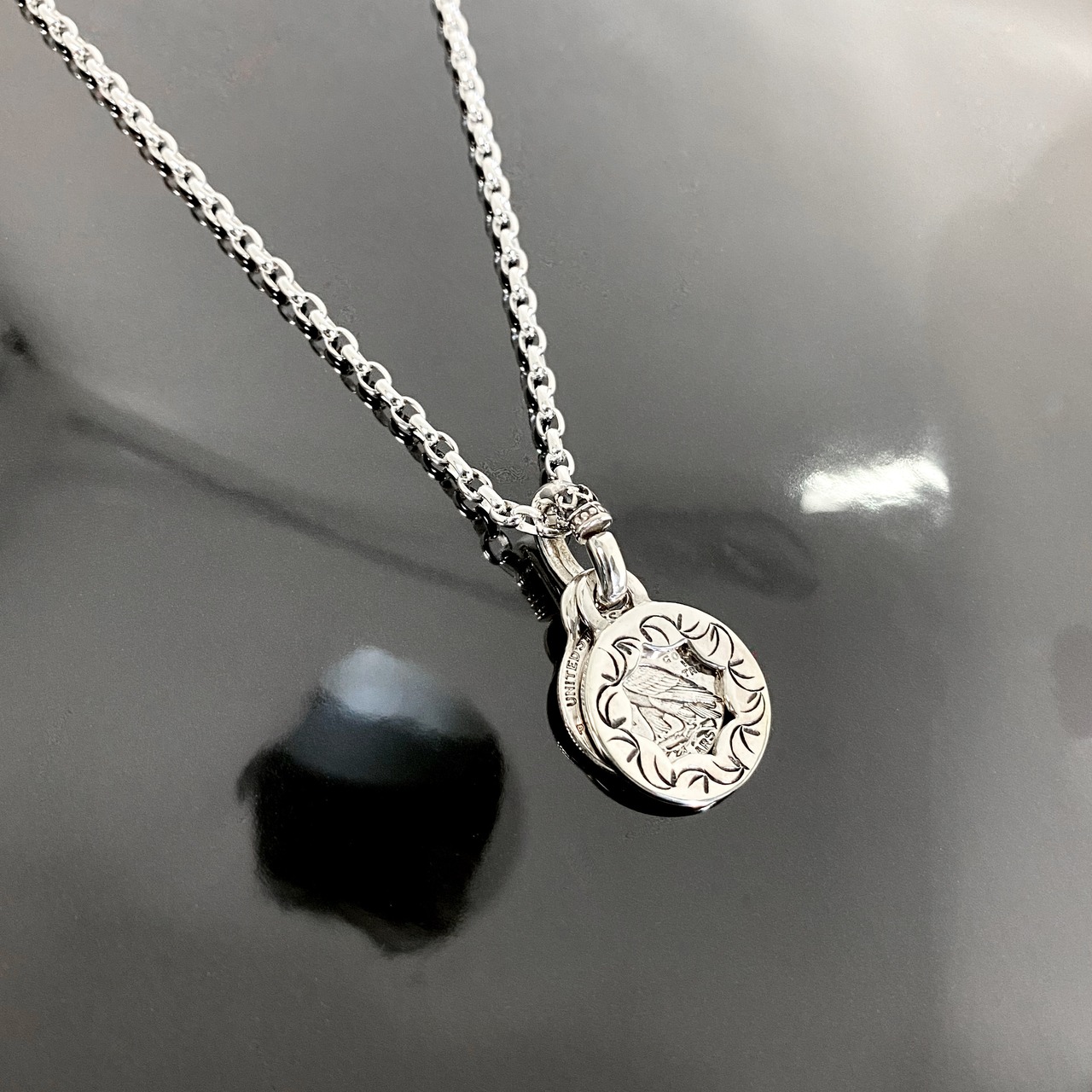 CUT OUT FLOWER with COIN NECKLACE / フラワープレート＆コインネックレス