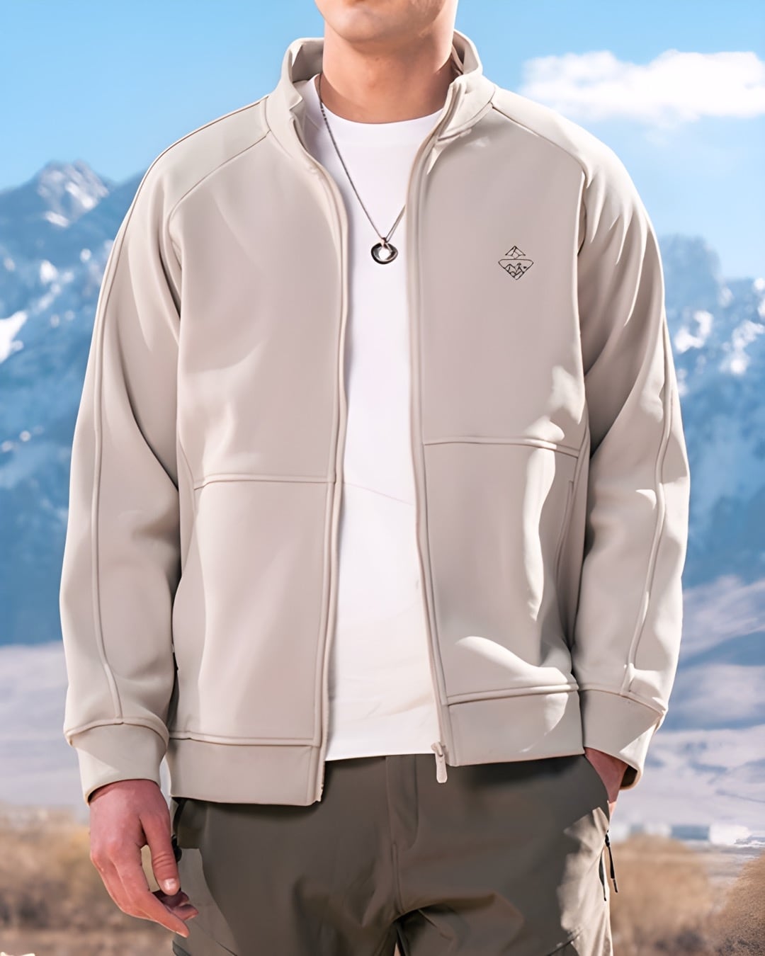 ジップアップ 裏地付ジャージジャケット 4色 E0250