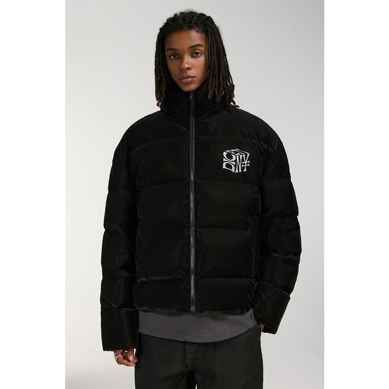 【暖かさUP】ストリート  DICETINY PUレザーダウンジャケット T1292