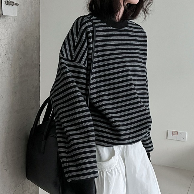 リブネック　オーバーサイズトップス　 N00188