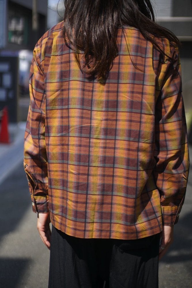 ARROW - Made In USA] Vintage Ombre Check Open Collar Cotton Shirt