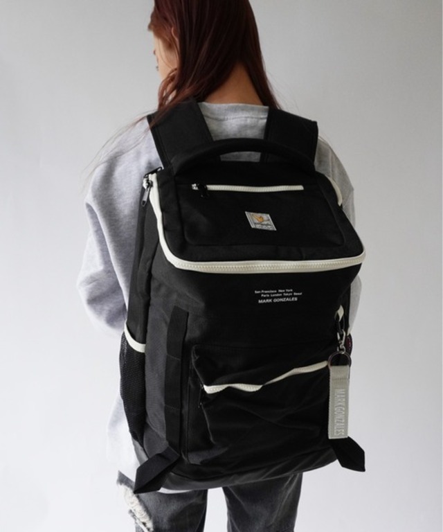 【(What it isNt)ART BY MARKGONZALES / (ワットイットイズント) アートバイ マークゴンザレス 】 トップオープン バックパック ブラック/ホワイト 2H9-63194