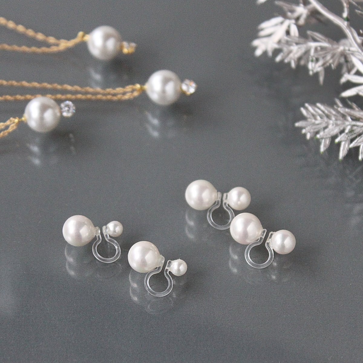 2Way 貝パールのシンプルイヤリング｜4mm 6mm 8mm | Bear's Jewelry