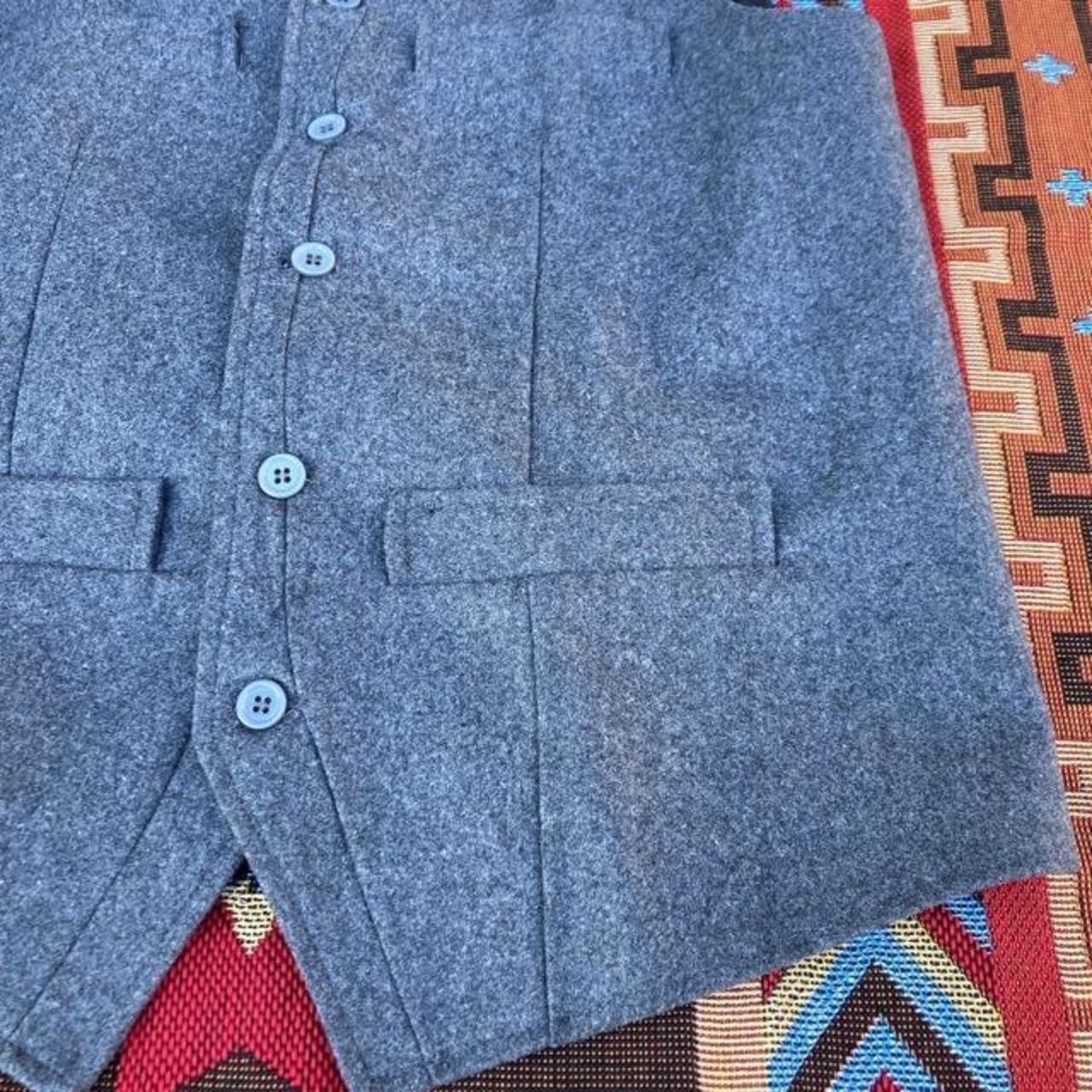 TOPANGA　Men's　襟付きウールベスト　グレー
