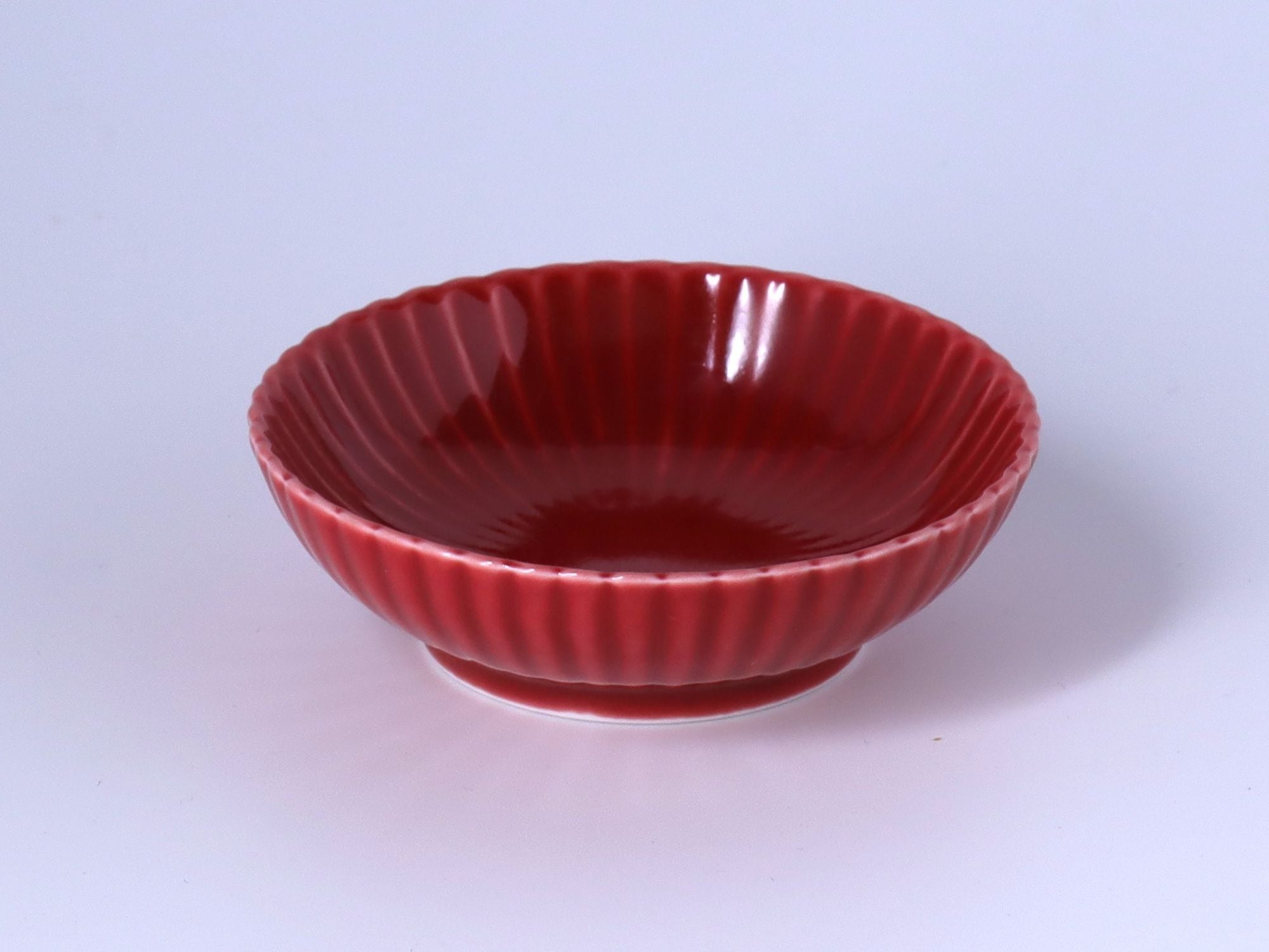 輪花醬油ちょこ 赤釉