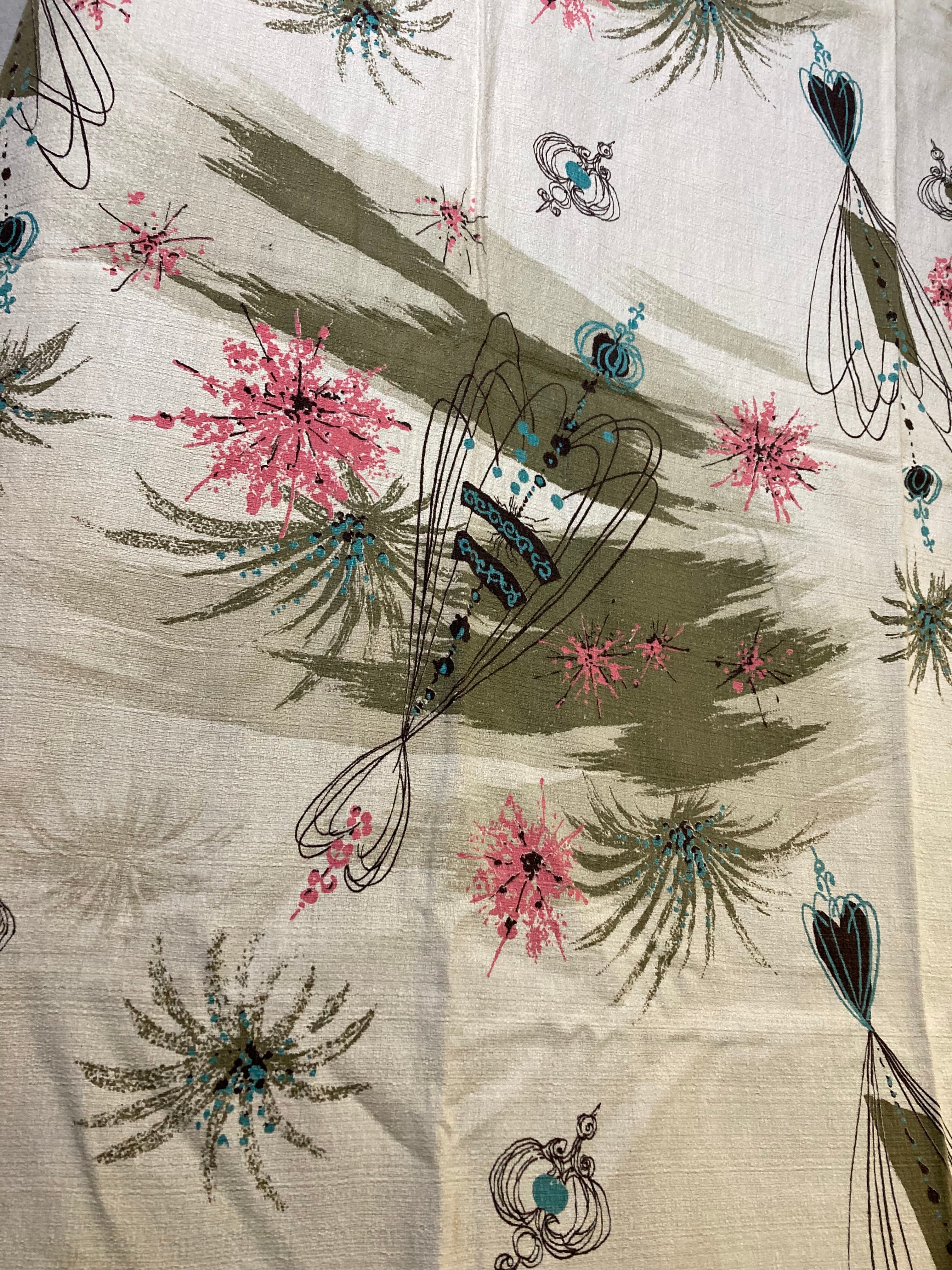 50s VINTAGE ATOMIC FABRIC  (beady antiques)