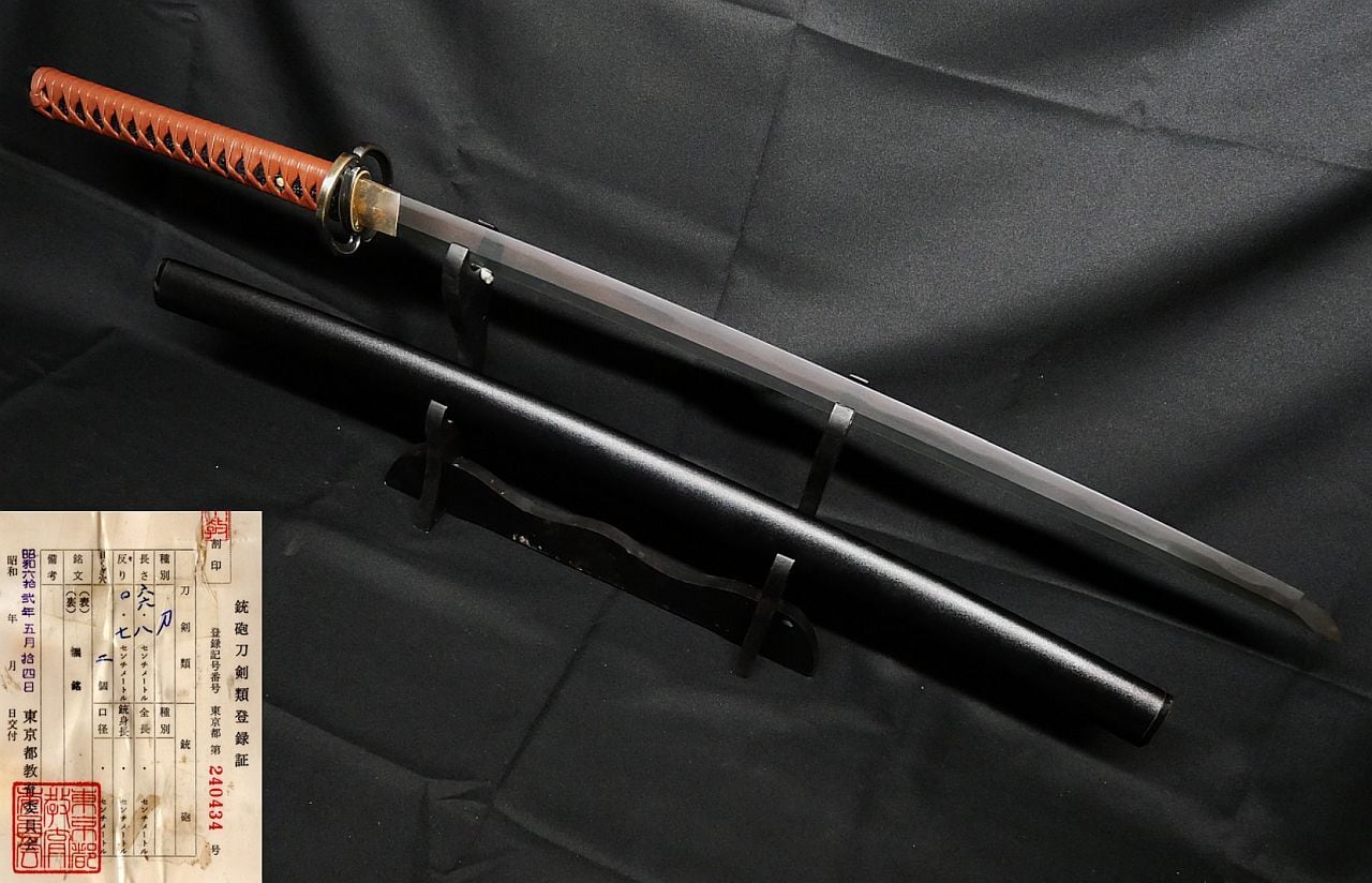 新々刀】刀身重量850g 66.8cmの豪刀 元幅約3.1cm 元重 約8mm 外装新品