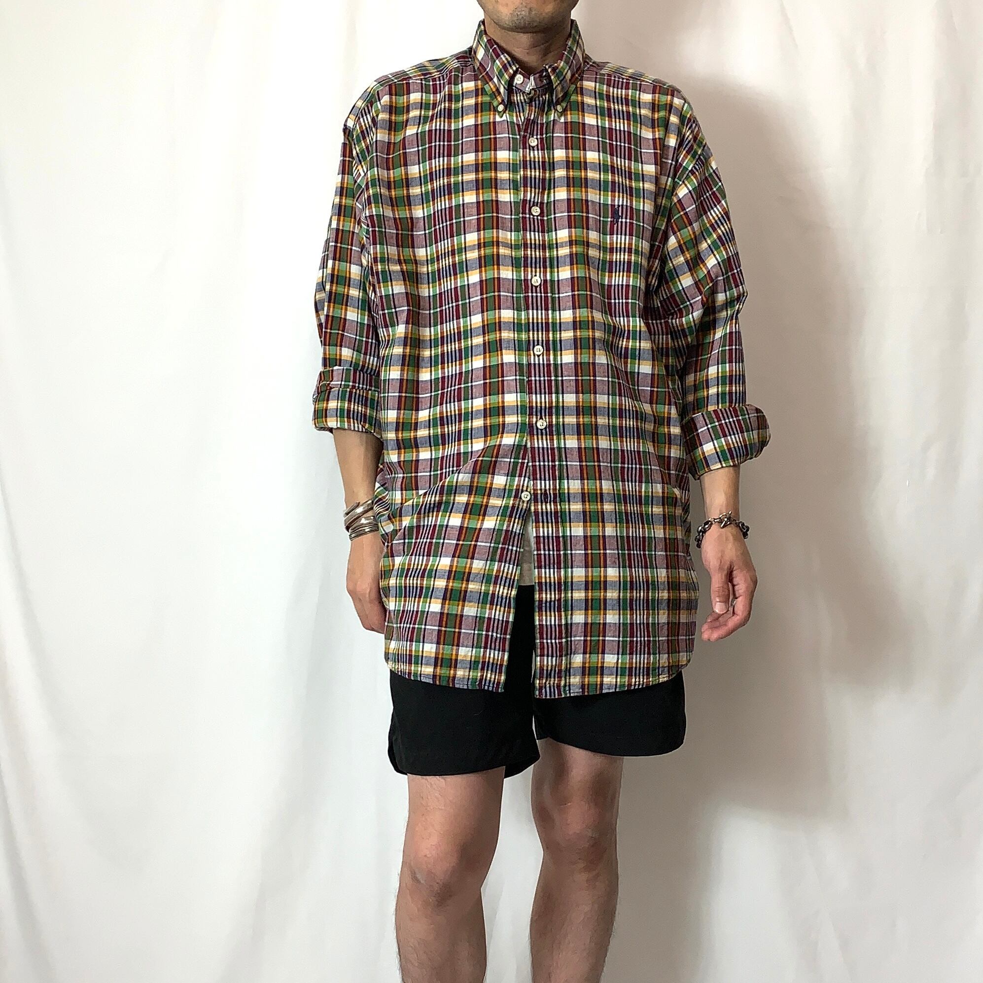 vintage old 90s 00s Ralph Lauren Check B.D Shirt BLAIRE ラルフ 