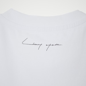 UNISEX T-SHIRT（OVERLAP LOGO）/ WHITE x BLUE
