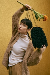 Fluffy Hand Lacy Cardigan Knit