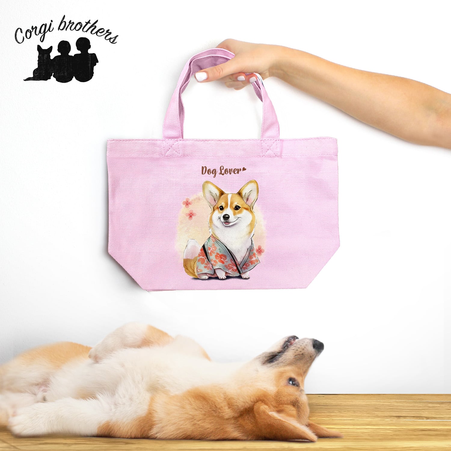 晴れ着姿の シーズー 】ミニキャンバス トートバッグ 犬 ペット うちの